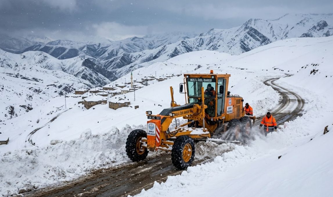 Muş'ta Kar Mesaisi: 191 Köy Yolu Ulaşıma Açıldı, Ekipler Teyakkuzda